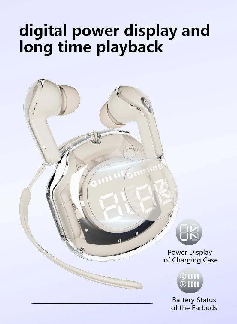 T8 Crystal Wireless Earphones - Transparent (Air 39) - dunexemporium online store
